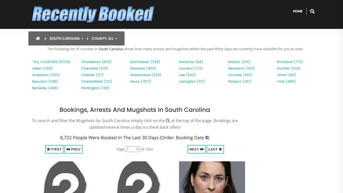 Recent bookings, Arrests, Mugshots in South Carolina - Recently Booked